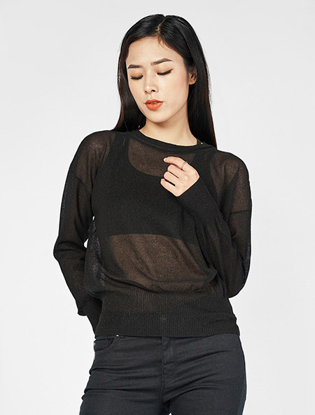 Áo len rulex cổ lửng