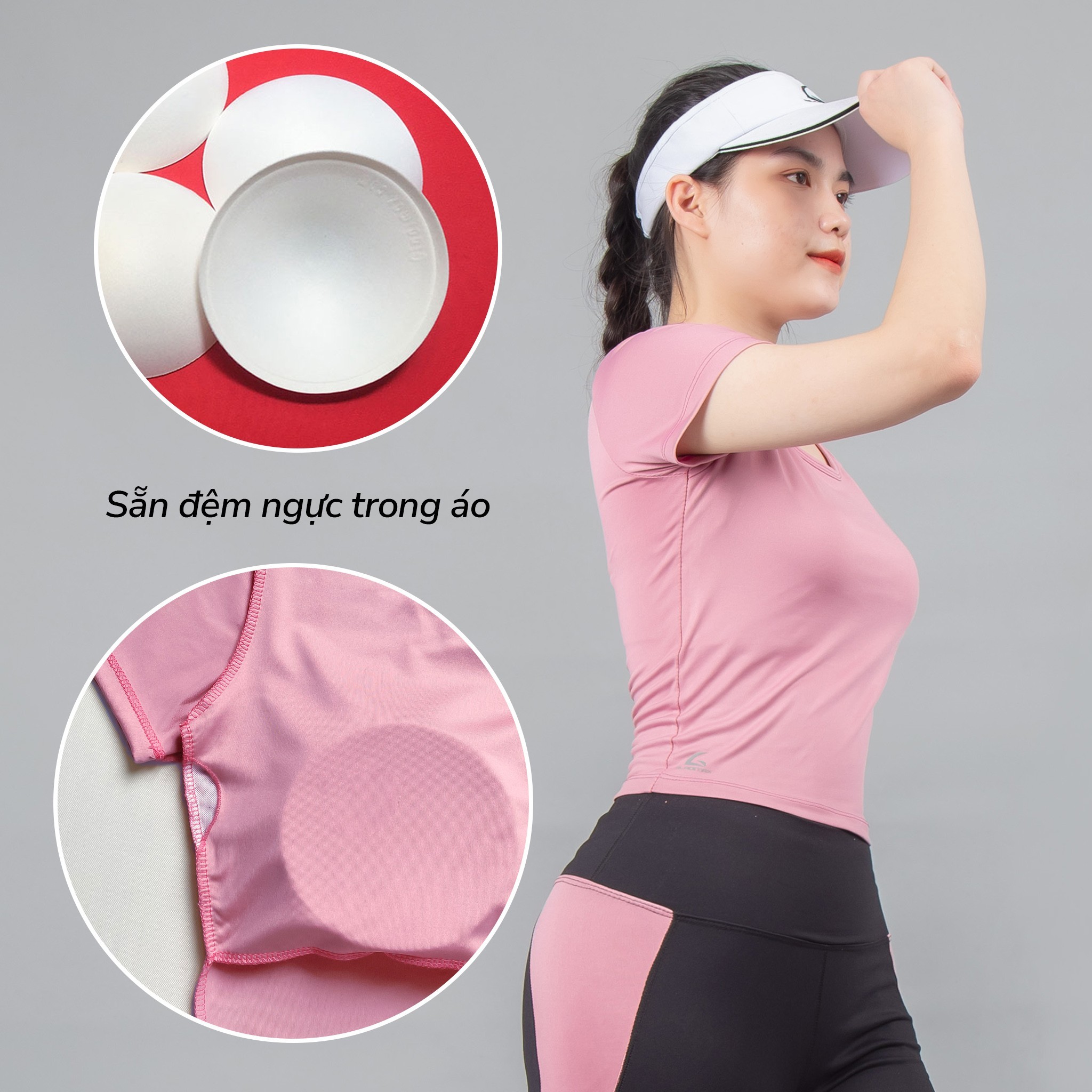 Áo thể thao Gladimax Croptop cộc tay có đệm ngực