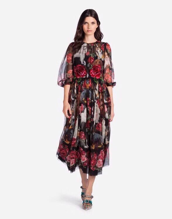 Đầm hồng cườm PK